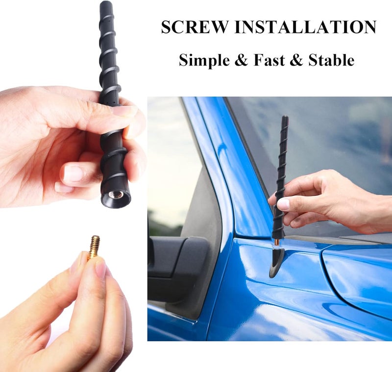 Jamscar Short Truck Antenna Compatible for Ford F-150 F150 Accessories 2009-2024 2025 & for Bronco 2021-2025, 7 Inch Rubber Antenna Replacement for Car Radio Reception - Image 4